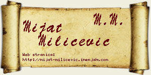 Mijat Milićević vizit kartica